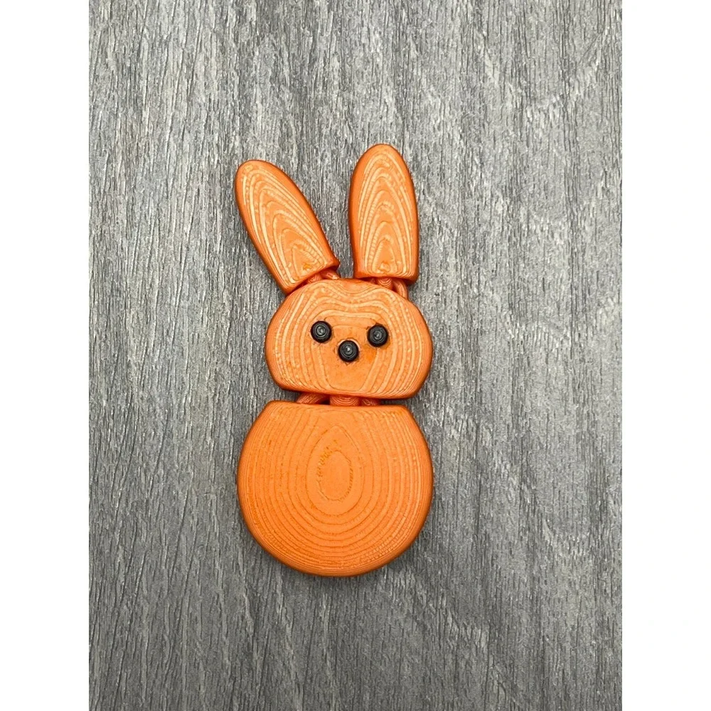 6pc 3D Printed Flexi Marshmallow Bunny‎ Magnets Articulated Easter Rabbit Decor